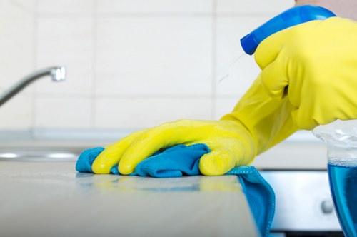 Cleaner working in a Brent residential property